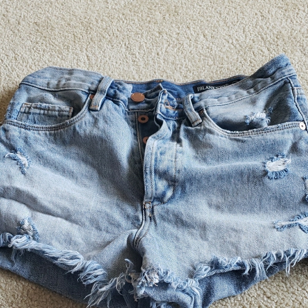 Blank NYC Light Blue Denim Shorts